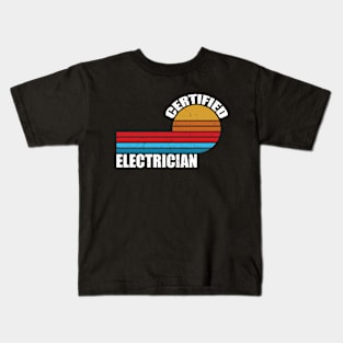 electrician vintage retro job Kids T-Shirt